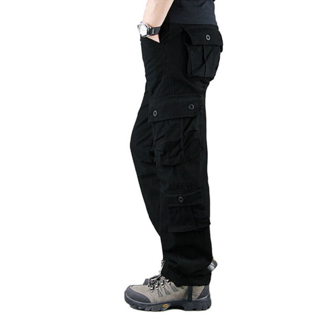 OmicGot Pantalon Décontracté pour Homme à Multiples Poches Pantalon en Coton Homme Grande Taille Pantalon Cargo Homme Plein Air Randonnée Randonnée Joggers Pantalon Cargo 29-44