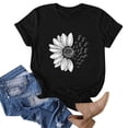 thumbnail image 4 of T-Shirt d'Été Tournesol pour Femmes Grande Taille Blouse Ample Manches Courtes Graphique Décontractée Polyester, 4 of 4