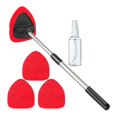 thumbnail image 4 of jinwen Auto Windshield Cleaning Tool Telescopic Handle with 3 Microfiber Pads Reusable for RV SUV Truck Aluminum Rod Multifunctional Red Pads, 4 of 9