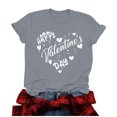 thumbnail image 2 of Meichang Valentines Day Chemises pour Femmes Hauts Mignons T-Shirts Graphiques Cœur Manches 3/4 Col Rond Hauts Mignons Coupe Ample T-Shirts de Vacances Valentines Day, 2 of 4
