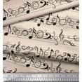thumbnail image 3 of Soimoi White Cotton Duck Fabric Notes Musical Instrument Print Fabric by the Yard 56 Inch Wide, 3 of 5