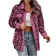 thumbnail image 1 of CEHVOM Women's New Leopard Print Button Long Sleeve Jacket Shirt Coat Clearance, 1 of 5