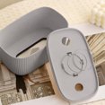 thumbnail image 3 of European-Style Elastic Tissue Box for Home and Office Desktop, Universal Fit, Durable Plastic with Rounded Edges, Modern Vertical Stripe Design(Gray), 3 of 5