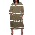 thumbnail image 2 of mtvxesu Robes pour Femmes Grande Taille, Robe Grande Taille pour Femmes à Col Rond, Robes d'Été Décontractées avec Poche, Manches Longues Jusqu'au Genou avec Poches, Robes Mini, 2 of 5