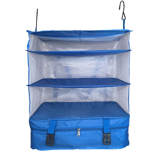 Home Textile Storage Organizer for Travel and Closet – Foldable Hanging Luggage Shelves with Large Capacity Pack More In Your Suitcase for Travel or Hanging
