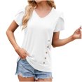 thumbnail image 5 of Pisexur Hauts d'Été pour Femmes Mode Chandail Décontracté Uni à Manches Courtes, Hauts pour Femmes Vert,G, 5 of 5