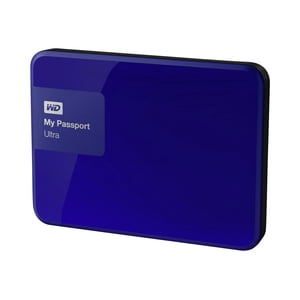 WD My Passport Ultra WDBGPU0010BBL - Disque dur - crypté - 1 TB - externe (portable) - USB 3.0 - 256-bit AES - bleu noble