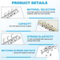 thumbnail image 3 of 9 Holes Ring Binder, B5 Notebook 15mm Binder Mechanisms, Silver, 1 Set, 3 of 7