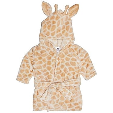 Hudson Baby Unisex Baby Plush Animal Face Robe, Giraffe, One Size, 0-9 Months