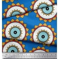 thumbnail image 3 of Soimoi Blue Velvet Fabric Marigold Geometric Decor Fabric Printed Yard 58 Inch Wide, 3 of 5