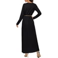 thumbnail image 2 of TTAO Robe une Pièce pour Femmes Musulmane Prière Arabe Dubaï Longue Robe Décontractée Abaya Islamique Longues Robes Noir TTG-3TG, 2 of 7