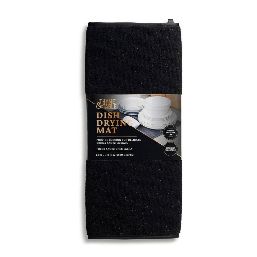 Tapis d'égouttoir à vaisselle Thyme & Table, noir