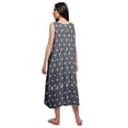 thumbnail image 3 of Moomaya Printed Womens Button Placket Mid Long Nightdress Cotton Night Gown, 3 of 5