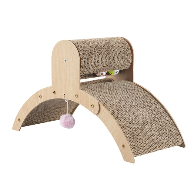 GROWTH TANK Arch Bridge Cat Scratcher Board Corrugated Stable Recyclable Cat Scratcher Board Brown Size L