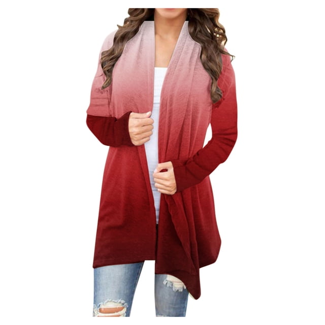 Pisexur Veste pour Femmes, Cardigans à devant Ouvert, Manteaux Trench, Vestes d'Automne, Mode pour Femmes, Cardigan Imprimé à Manches Longues