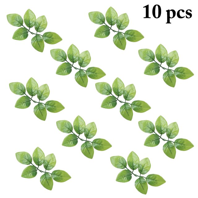 10PCS Artificial Leaves Lifelike Fake Leaves Simulation Leaves for Home