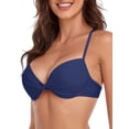 thumbnail image 2 of RELLECIGA Women's Push Up Bikini Top Twist Front Underwire Bathing Suit, 2 of 5