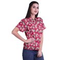 thumbnail image 3 of Moomaya Printed Half Sleeve Shirt For Women Button Down Collar Casual Top, 3 of 5