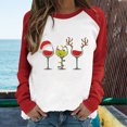 thumbnail image 4 of Hauts Décontractés pour Femmes Printemps Patchwork Noël Imprimé Manches Longues Col Rond Tee Décontracté Hauts de Noël pour Femmes Hauts de Printemps pour Femmes Manches Longues pour Femmes, 4 of 7