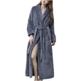 thumbnail image 2 of Gift TIMIFIS Mens Womens Robe Soft Plush Fleece Hooded Bathrobe, Full Length Long Warm Lounge Robe Spa Bath Robe with Hood pring/Summer, 2 of 6