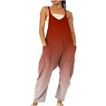 thumbnail image 1 of UPPADA Sales Today Clearance Jumpsuits for Women Solid Gradient Color Overalls Sleeveless Straps Rompers Wide Leg Jumpers Trendy Bodysuit Pockets One Piece Jumpsuits for Women, 1 of 3