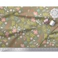 thumbnail image 3 of Soimoi Green Rayon Fabric Leaf Floral Print Fabric by the Yard 56 Inch Wide, 3 of 5