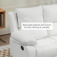 thumbnail image 4 of HOMCOM Fauteuil Inclinable à Deux Places en Cuir PU avec Accoudoirs, Blanc, 4 of 10