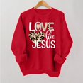thumbnail image 1 of Styesk Chemises à Manches Longues pour Femmes Imprimé Cœur Hauts Confortables Doux Col Rond T-Shirts Chandail Mode Léger Chandail en Molleton Graphique de la Saint-Valentin Hauts Décontractés, 1 of 3
