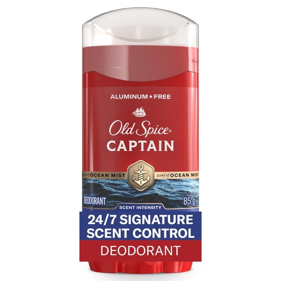 Old Spice Mens Deodorant Aluminum Free, 24/7 Odor Protection, Captain with Bergamot Scent, 85 g
