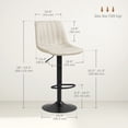 thumbnail image 3 of HOMCOM Adjustable Bar Stools Set of 2, Leathaire Swivel Barstools w/ Back, 3 of 10