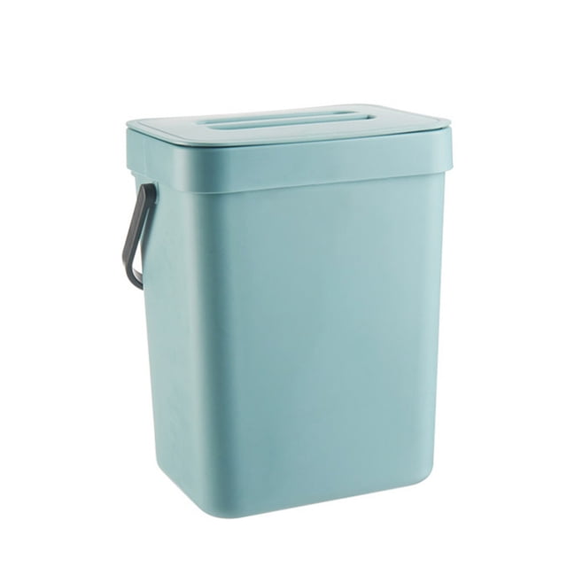 Small Kitchen Compost Bin by Gashome, a compact 3L countertop composter made of eco-friendly PP material. Features a convenient flip-top design, pressure ring to secure garbage bags, rounded corners, and a portable handle for easy mobility. Suitable for kitchen or bathroom use with a punch-free wall-mounted installation option. Dimensions: 16.1 x 13 x 20.5 cm.