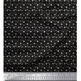 thumbnail image 1 of Soimoi Black Silk Fabric Line & Circle Geometric Print Sewing Fabric Yard 42 Inch Wide, 1 of 3