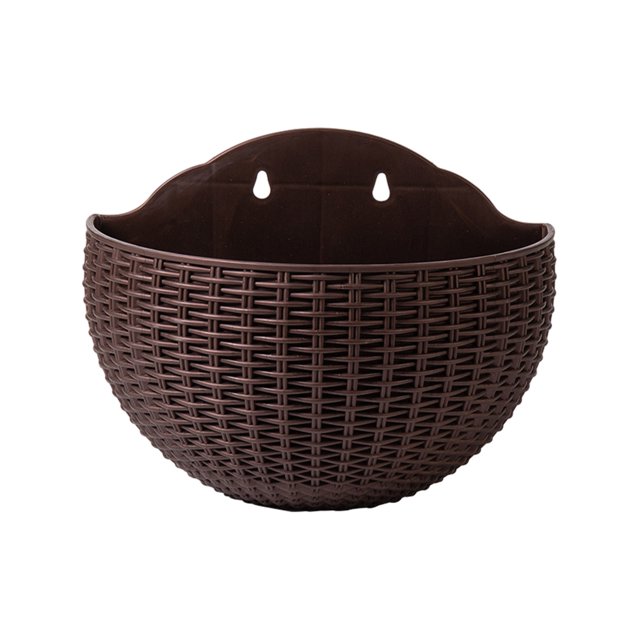 fastboy Modern And Durable Wall Plastic Pot For Contemporary Flower Arrangement Double-layer Structure Coffee 1 Pc
