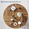 thumbnail image 4 of 47 Inch Round Dining Table for 4-6, Wood Kitchen Table with 4 Legs Sturdy Base, Farmhouse Style Circle Dining Table for Apartment, Living Room，Walnut, 4 of 8