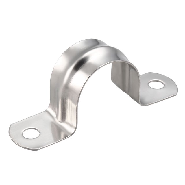 Unique Bargains 25mm Rigid Pipe Strap, 304 Stainless Steel, 2 Holes Clamps, 5 Pcs