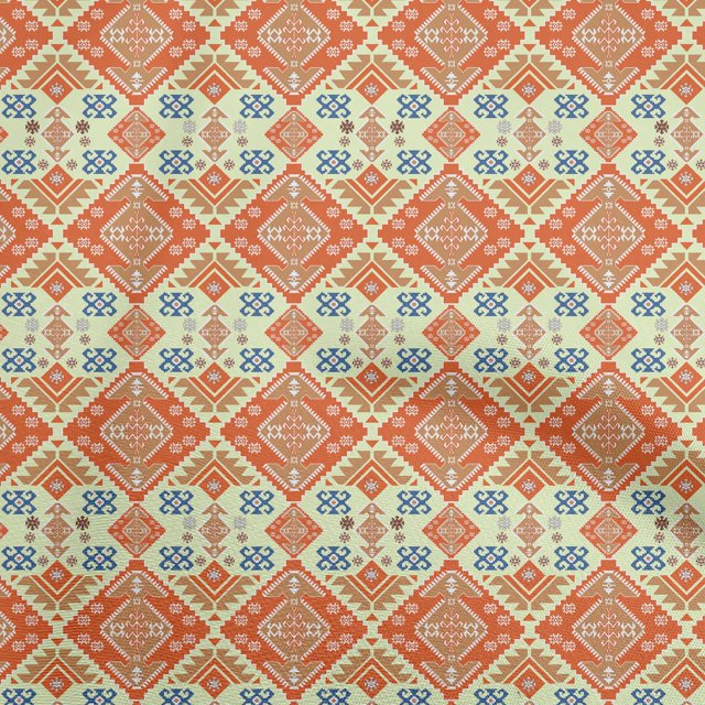 oneOone Georgette Viscose Light Yellow Fabric Asian Kilim Craft Projects Decor Fabric Printed By The Yard 42 Inch Wide