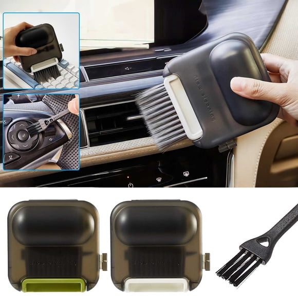 pstuiky 3-In-1 Electronics & Car Vent Cleaning Kit - Fine Fiber Brush, Silicone Tips & Crevice Tool for Keyboard, Phone Speaker & Air Vent Dust Removal