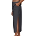 thumbnail image 2 of UANWENN Linen Flared Maxi Skirt with Back Slit Elastic Waist Drawstring Long Flowy Ankle Length Skirt Womens Jean Skirt Toddler Skirt Pleated Denim Skirt Chiffon Skirt Pleated Tennis Skirt Hoop Skirt, 2 of 8