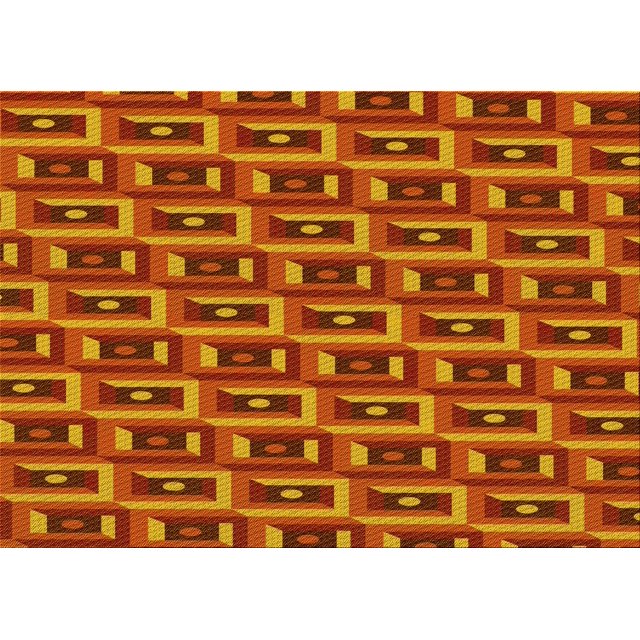 Ahgly Company Machine Washable Indoor Rectangle Transitional Neon Orange Area Rugs, 2' x 5'
