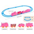 thumbnail image 2 of Assembled Rail Cars Puzzle Toy Diy Train Track Plastic Six Rails Blue Durable Three Carriages Children‘S Toys, 2 of 11