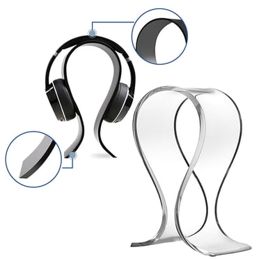EGNMCR Headphone Display Stand Acrylic Headphone Stand Head-Mounted Headphones Desk Phone Holder