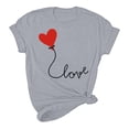 thumbnail image 5 of Meichang Hauts pour Femmes Valentines Day Chemises de Fête Col Rond Hauts T-Shirts à Imprimé Cœur d'Amour Manches Courtes Jolis T-Shirts Blouses en Liquidation, 5 of 5