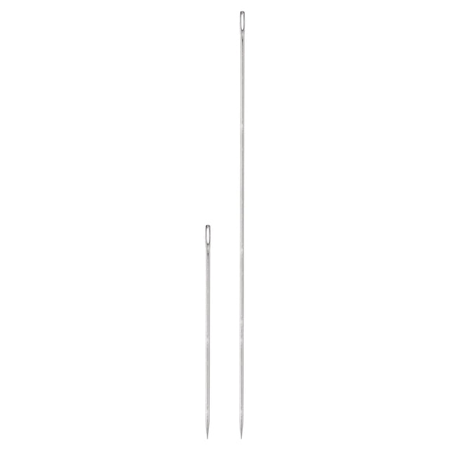 Unique Bargains 2PCS Upholstery Needle Large Eye Extra Long 6in, 12in Sewing Needles Straight Hand Needles Easy to Thread
