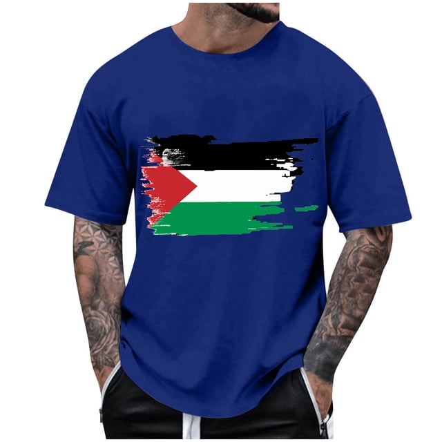 T-Shirts à Col Rond pour Hommes Séchage Rapide Imprimé Polyester, Coupe 3D Col Rond Haut Athlétique pour Gym, Course, Cyclisme & Décontracté
