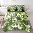 thumbnail image 1 of YST Tropical Jungle Bedding Set, 7-Piece, Palm Tree Printed Comforter Set, White and Green, Twin Size, 1 of 4