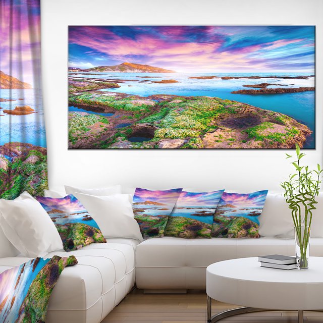 Sunset from the Giallonardo Beach - Landscape Canvas Art Print