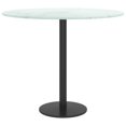 thumbnail image 2 of vidaXL Table Top White Ø50x0.8 cm Tempered Glass with Marble Design, 2 of 3