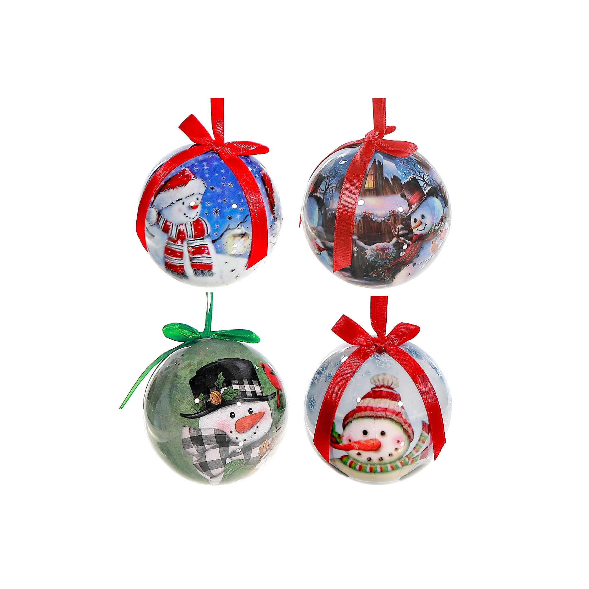 Décoration De Ruban Bonhomme De Neige (Assortiment) (12/Disp) - Lot De 12
