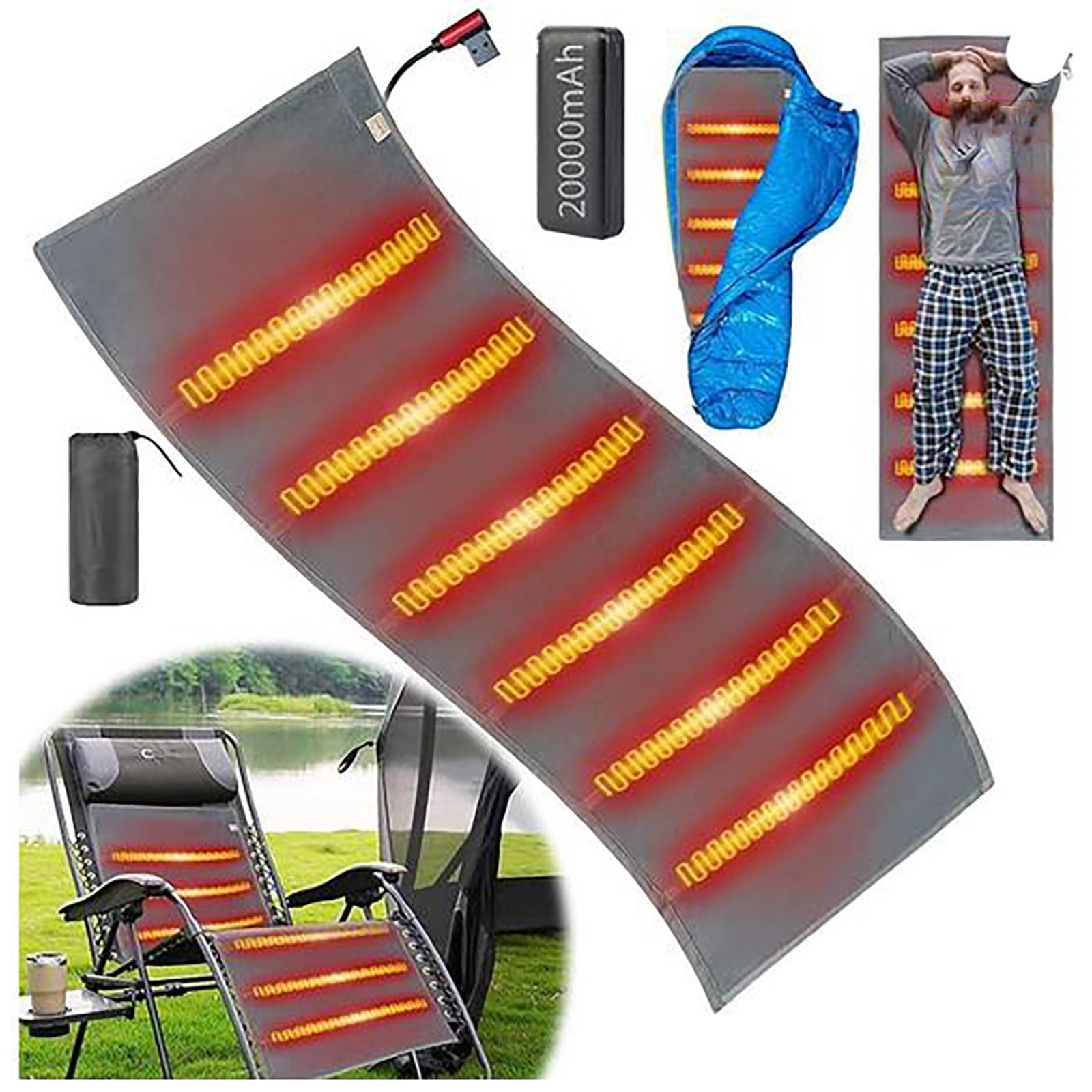 Birdeem Electric Heating Pad,Portable Heating Pad,Sleeping Bag Heating Pad Usb Heating Pad Electric Blanket Car Heating Pad Outdoor Tent Sleeping Pad Therapys Pad,Sleeping Bag Pad,Electric Car Blanket
