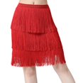 thumbnail image 1 of lionlar Jupe de Danse Latine Mode Robe Douce et Confortable pour Femmes pour Samba Tango Rouge Moyen, 1 of 6